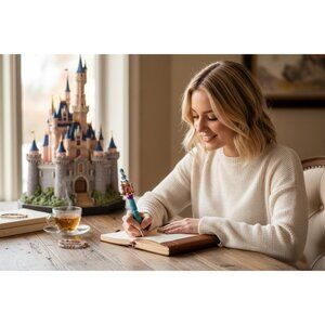 Sparkling Castle-Themed Ballpoint Pen With Decorative Beads & Rhinestones Perfec